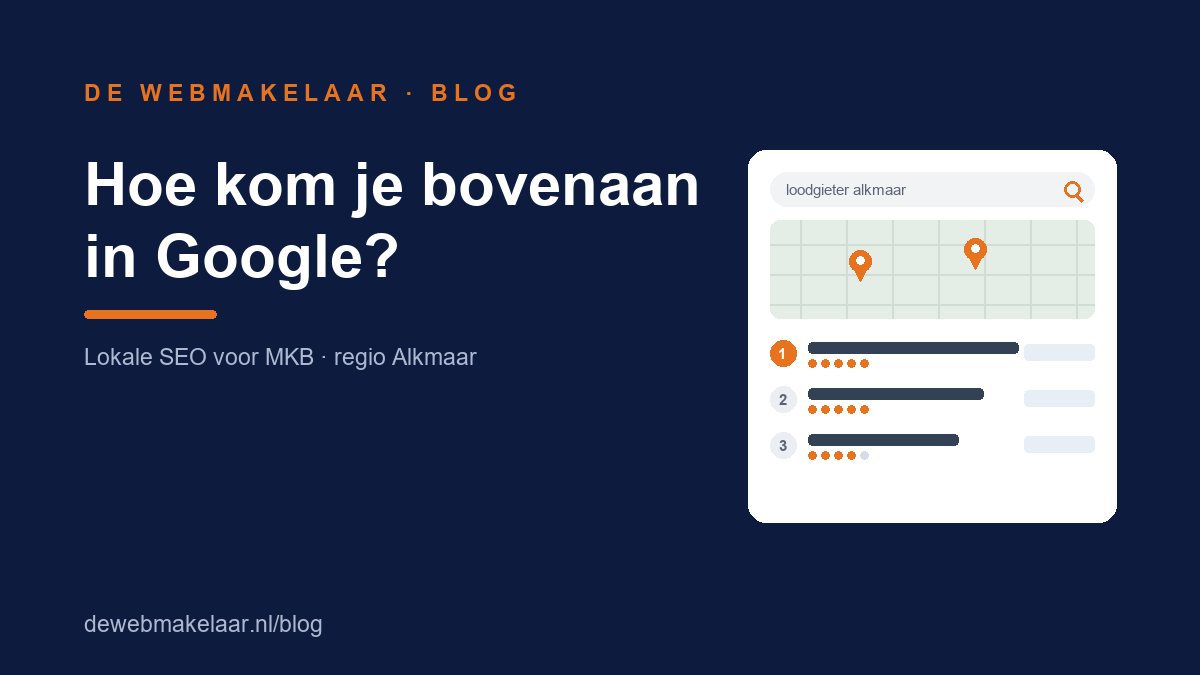 Hoe kom je bovenaan in Google: lokale SEO en de Google Maps Local Pack voor de regio Alkmaar