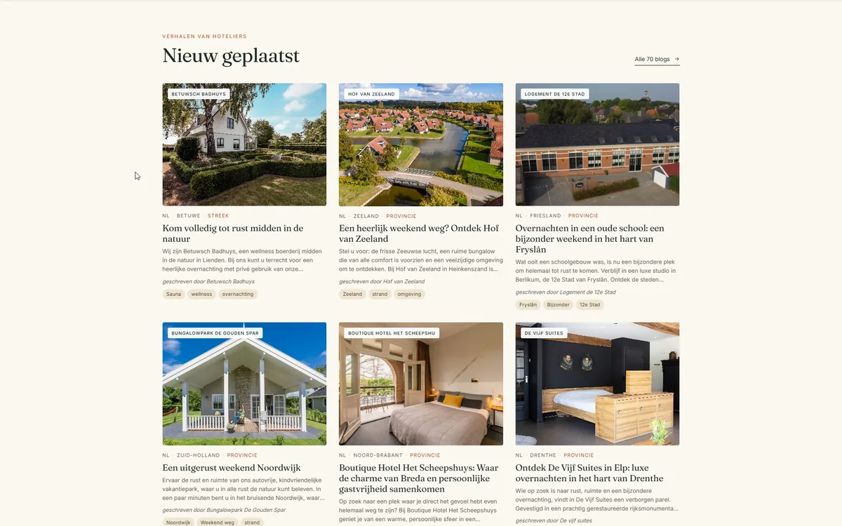 Overzicht van hotelverhalen op weekendarrangement.nl