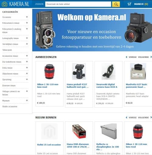 Kamera.nl ter overname aangeboden met voorraad.